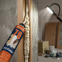 Mousse PU OEM, adhésif imperméable expansible en spray pour la construction et l'emballage, couleur blanche, certifié ISO