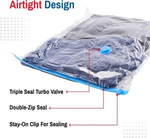 Vacuum <b>Storage</b> Bags 6Pack Reusable Space Saver Bags Vacuum Compression Zipper <b>Storage</b> Bags with Airtight Valve and Hand Pump6Set - Product Image 3