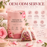 Teh Mandi Herbal Alami Berlabel Pribadi OEM, Kantong Teh Mandi Bunga Mawar Lavender Chamomile untuk Spa di Rumah