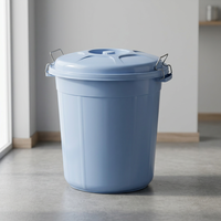 Poubelle CATEEM de 35 litres, design moderne, bleu clair, écologique, pour intérieur/extérieur, usage domestique ou professionnel, en plastique avec couvercle