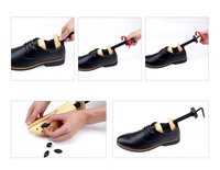 Étire-chaussures réglable en bois de pin écologique avec grande pince et ensemble d'orteils à chaussures en métal