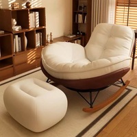 Fauteuil à bascule surdimensionné en daim avec repose-pieds, chaise longue inclinable de 93 cm de large, siège de loisirs nordique pour salon, chambre et hôtel