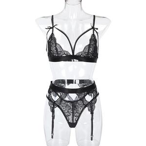 <span class=keywords><strong>Ensemble</strong></span> de Lingerie Sexy pour Femme : <span class=keywords><strong>Soutien</strong></span>-<span class=keywords><strong>Gorge</strong></span>, Sous-Vêtements et Vêtements de Nuit en Dentelle Florale Noire – Vente en Gros à Prix Abordable pour Marques Privées - Product Image 6