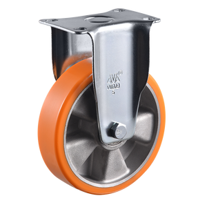 VIMA 75mm 100mm 125mm Orange PU Aluminum Castor Manufacturer Shopping <b>Cart</b> Trolley Medium Duty <b>Wheel</b> Swivel Caster With Brake - Product Image 2