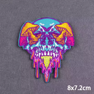 Patch LOGO desain kustom harga pabrik grosir Skeleton Horror Queen Punk Iron pada Patch bordir untuk pakaian Jeans - Product Image 3