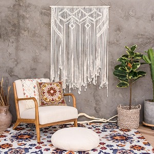 Tapisserie murale en coton tressé à la main, style moderne et épuré, pour salon, chambre ou bureau - Product Image 2