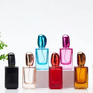 定制30毫升50毫升玻璃香水瓶家居女士男士Botol香水独特塑形彩色玻璃空香水瓶