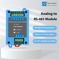 Isolation industrielle Sortie RS485 Modbus RTU 4-20mA Entrée 0-10V Module d'acquisition de courant de tension analogique