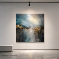 SEQIAO Décoration intérieure Paysage Peinture à l'huile peinte à la main sur toile Art mural encadré avec impression numérique 5 couleurs