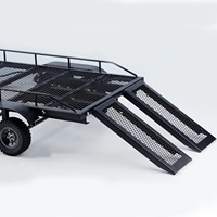 Remorque métallique RC avec quatre pneus pour voiture RC 1/10 Crawler Axial SCX10 90046 AXI03007 TRX-4 MST