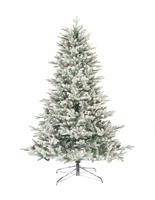 Sapin de Noël artificiel pré-éclairé de 7 pieds avec lumières LED sur les branches, branches articulées avec ampoules transparentes ou multicolores