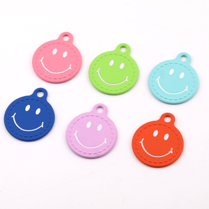 Dijes de Cara Sonriente de Aleación de Zinc en Colores Aleatorios, Accesorios de Joyería DIY, Colgante Unisex para Pulsera o Collar - Product Image 5