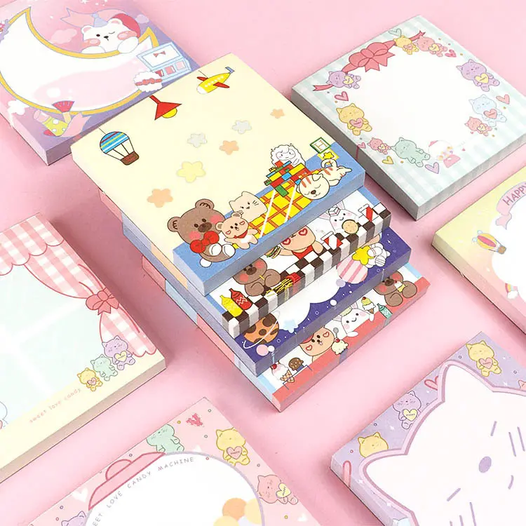 Korea Cute Portable Die Cut Anime Sticky Notes Custom Memo Pad