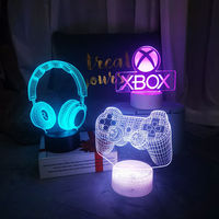 Lampe de Chevet LED Personnalisée pour Salle de Jeu, Icône de Console 3D, Veilleuse Décorative, Cadeau de Noël