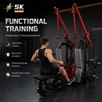 Machine de musculation commerciale SK à charge libre, double fonction (Lat Pulldown et Rameur assis), pour l'entraînement des dorsaux
