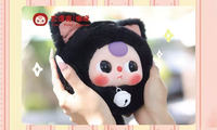 Sac à fermeture éclair en peluche 100% authentique Baby Three Lucky Cat, boîte mystère créative et tendance, poupée de dessin animé, pendentif, boîte mystère, anniversaire