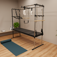 Table de Pilates Cadillac Highwind Commerciale Noire Durable Portable Réglable en Alliage d'Aluminium pour Entraînement et Exercice