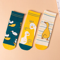 Hot Dog Fried Egg Gourmet Series Style coréen Mode Femmes Chaussettes Mignon Dessin Animé Femmes Coton Drôle Chaussettes 5 Pack Boxwith Box