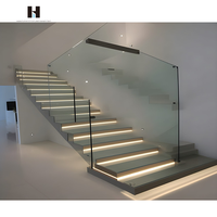 Balustrades et mains courantes d'extérieur haut de gamme modernes en aluminium et acier inoxydable durables pour escalier et balcon garde-corps en plexiglas