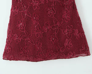 Robe courte à col halter pour femme, personnalisée OEM, dos ouvert, en maille transparente avec paillettes et fausse fourrure floquée pour une soirée audacieuse, robe sexy - Product Image 6