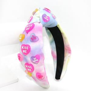 Shenglan 2024 fascia per capelli di san valentino <span class=keywords><strong>Kiss</strong></span> Me Heart Headbands Holiday Women fascia per capelli annodata - Product Image 4