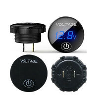 Panel LED Hijau 12V untuk Mobil DC 9V-32V, Voltmeter Kapasitas Baterai dengan Layar Sentuh