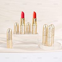 Mini Tubes Vides pour Baume à Lèvres, Contenants à Rouge à Lèvres à Visser, Emballage Plastique Doré de Luxe 5g 5ML, Étui Cosmétique pour Rouge à Lèvres avec Marquage à Chaud Gratuit