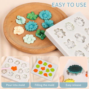 Moldes de silicona con flores DIY, molde de Chocolate para pastel de rosas para hornear, herramientas de decoración de pasteles de boda, moldes para pasteles de <span class=keywords><strong>Fondant</strong></span> Sugarcraft - Product Image 4