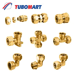 Tubomart OEM raccordi a compressione puntale in ottone filettato per tubi in rame raccordi per raccordi in ottone per pex