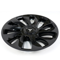 Nouveau design Accessoires d'extérieur de voiture Couvercle de moyeu noir de 18 pouces Enjoliveur de roue chromé de 18 pouces pour Tesla Model 3