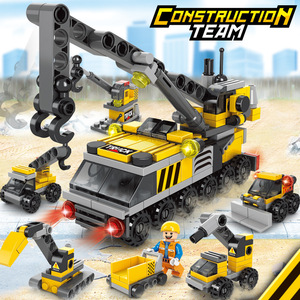 Jouet <span class=keywords><strong>de</strong></span> construction en plastique ABS compatible pour garçons : Excavatrice militaire, camion <span class=keywords><strong>de</strong></span> pompiers, voiture <span class=keywords><strong>de</strong></span> police – Blocs <span class=keywords><strong>de</strong></span> construction à assembler - Product Image 3