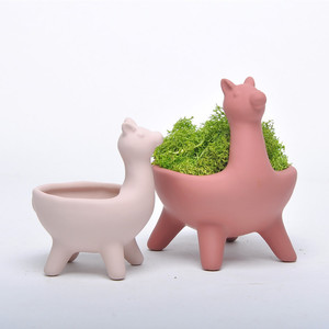 6 pollici di ceramica opaca creativa forma animale Alpaca piccoli <span class=keywords><strong>vasi</strong></span> succulenti all'ingrosso fioriera animale per fiori - Product Image 1