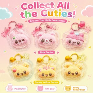 Porte-clés à presser, jouets sensoriels anti-stress pour adultes, animaux de dessin animé (pingouin, chien, mouton, chat, ours, étoile, elfe) - Product Image 3
