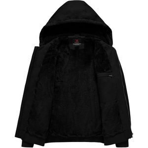 Rdruko <b>Men's</b> Hooded Work <b>Jacket</b> <b>Flannel</b> Lined Insulated Cotton Winter Coat Black Us L - Product Image 3