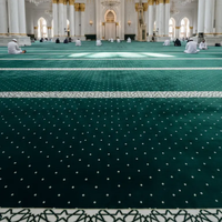 Tapis de prière musulman de luxe mural en rouleau, lavable, en nylon jacquard, tapis de mosquée personnalisé et rembourré