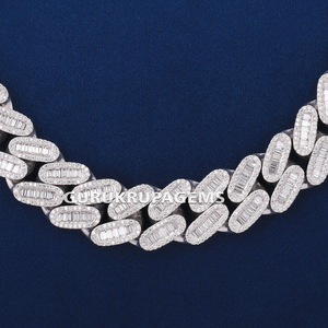 Cadena Cubana Hip Hop de 16 mm con Diamantes de Imitación, Collar de Plata S925 de Lujo para Hombre, Regalo de Boda - Product Image 2