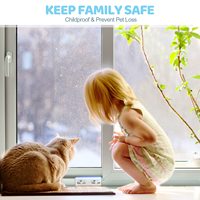 Ventanas de Seguridad Corredizas Ajustables con Doble Bloqueo a Prueba de Niños, Modernas de Aleación de Aluminio con Acabado Níquel Cepillado, Tope Vertical para Ventanas