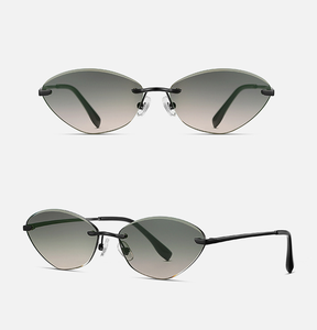 Lunettes de soleil ovales sans monture HRD Y2K avec protection UV400, durables, légères et confortables pour femmes - Product Image 5
