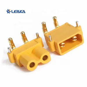 Leaka Amass XT30 Connector yellow male and female 2 Pin Mount XT30PW Gold Banana Bullet Connectors for RC Lipo Battery PCB Board