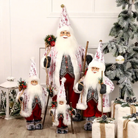 Ornements de Noël SOTE 45CM Père Noël en peluche blanche debout Décoration certifiée BSCI Logo personnalisé Décoration de la maison