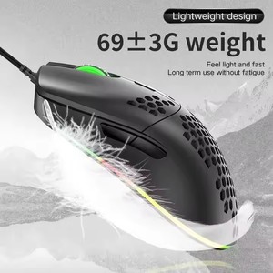 Latest Lightweight Honeycomb Shell RGB Gaming Mouse White Black Wired RGB for Laptop PC - Product Image 5