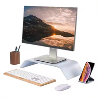 SAMDI Logo personnalisé Station d'accueil de téléphone portable en bois naturel pour la maison ou le bureau Accessoire de support de téléphone portable en gros