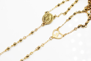 BZM-collar <span class=keywords><strong>de</strong></span> acero inoxidable para mujer, collar <span class=keywords><strong>de</strong></span> <span class=keywords><strong>Rosario</strong></span> <span class=keywords><strong>de</strong></span> moda chapado, protección <span class=keywords><strong>de</strong></span> color <span class=keywords><strong>de</strong></span> 2 años, + 316L alto pulido, nuevo, <span class=keywords><strong>2022</strong></span> - Product Image 2