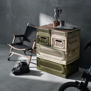 High Quality PP Sustainable Luxury Outdoor Storage Basket Fancy Durable Crate Folding Storage <strong>Box</strong> with Wooden Lid in Stock - Product Image 1