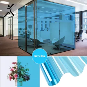 Pellicola da costruzione resistente ai raggi UV in PVC pellicola oscurata per vetri di colore blu Navy isolamento termico pellicola architettonica per animali domestici senza viscosità