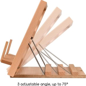 Support de livre en bois pour la lecture, organisateur de bureau pour livres de graphisme, support de papeterie avec angle réglable - Product Image 3