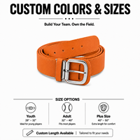 Ceinture de sport classique en cuir PU de haute qualité avec logo personnalisé, boucle à ardillon métallique réglable, pour uniforme de baseball et softball, pour jeunes et adultes