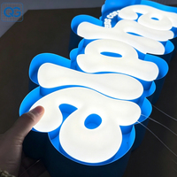 Letras acrílicas de gelatina de cristal 3D personalizadas con iluminación LED de neón para decoración de pared, letrero comercial, letreros de letras 3D con iluminación frontal.