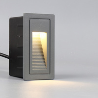 Lampe murale d'extérieur en aluminium pour escalier, étanche, 3W, LED rectangulaire, éclairage latéral pour marches