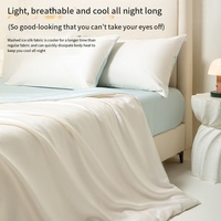 Juego de Ropa de Cama de Seda de Hielo Ultra Suave y Transpirable, Ligero para el Verano